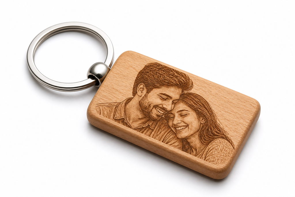 Custom Engraved Wooden Keychain