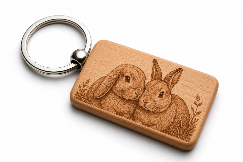 Custom Engraved Wooden Keychain