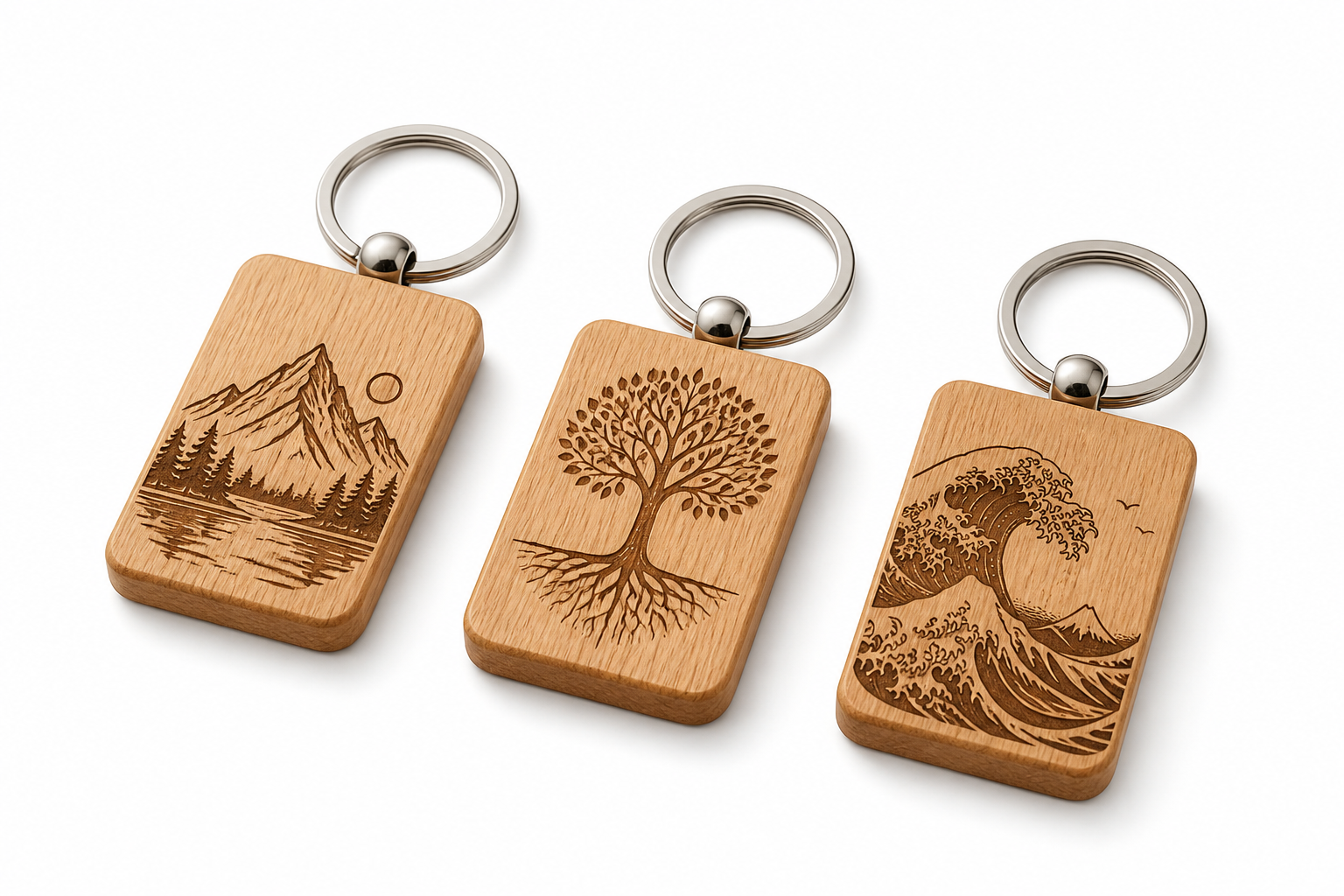 Custom Engraved Wooden Keychain