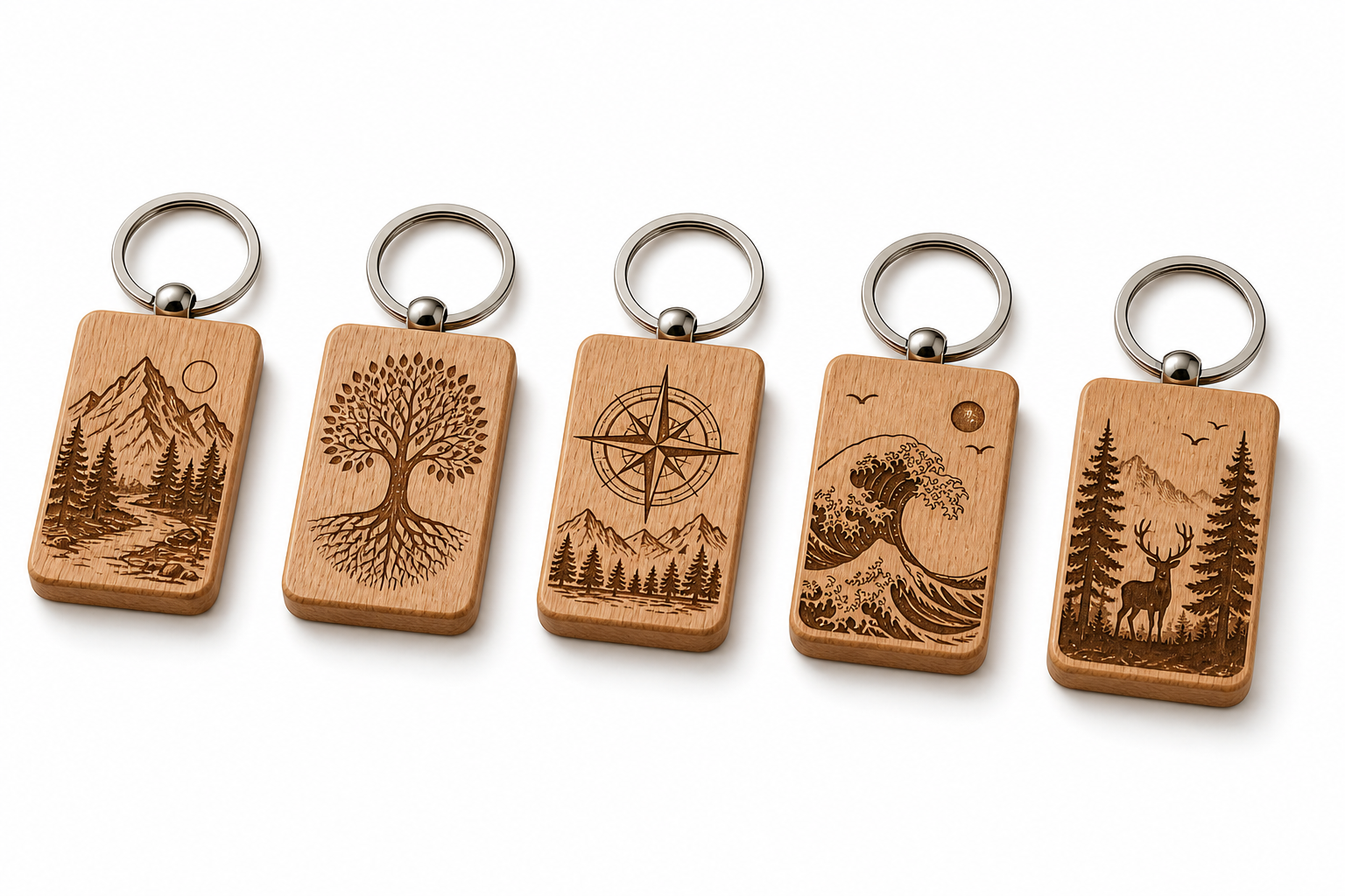 Custom Engraved Wooden Keychain